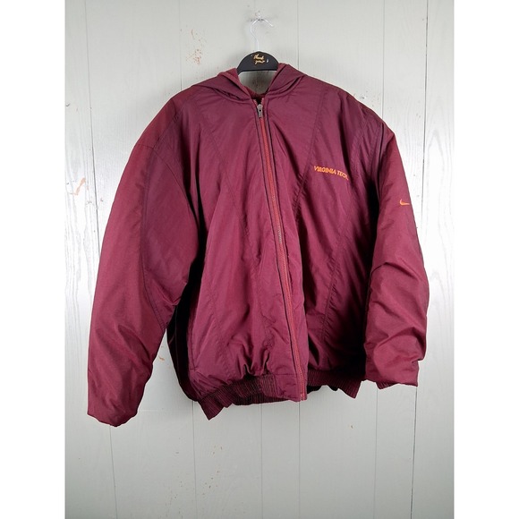 Nike Other - Vintage Nike Virginia Tech Puffer Jacket Mens L Maroon Team Issue Collage Y2K